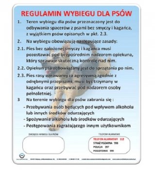 Regulamin Placu dla Psów