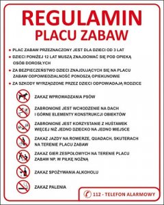 Regulamin Placu Zabaw